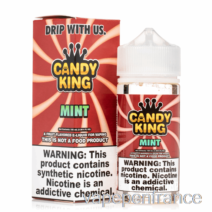 Menthe - Candy King - Stylo Vape 100ml 0mg
